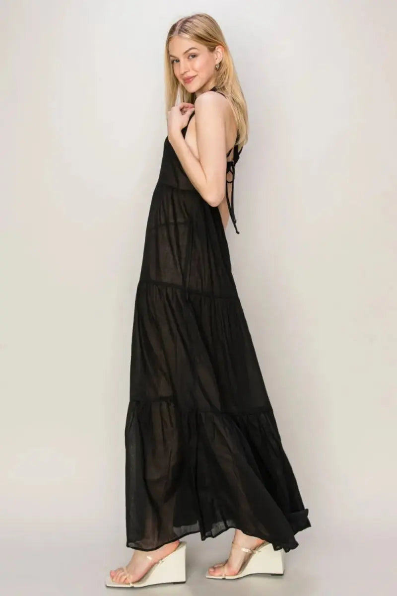 HYFVE Halter Neck Cover Up Maxi Dress for Warm Days and Tropical Getaways - Love Salve
